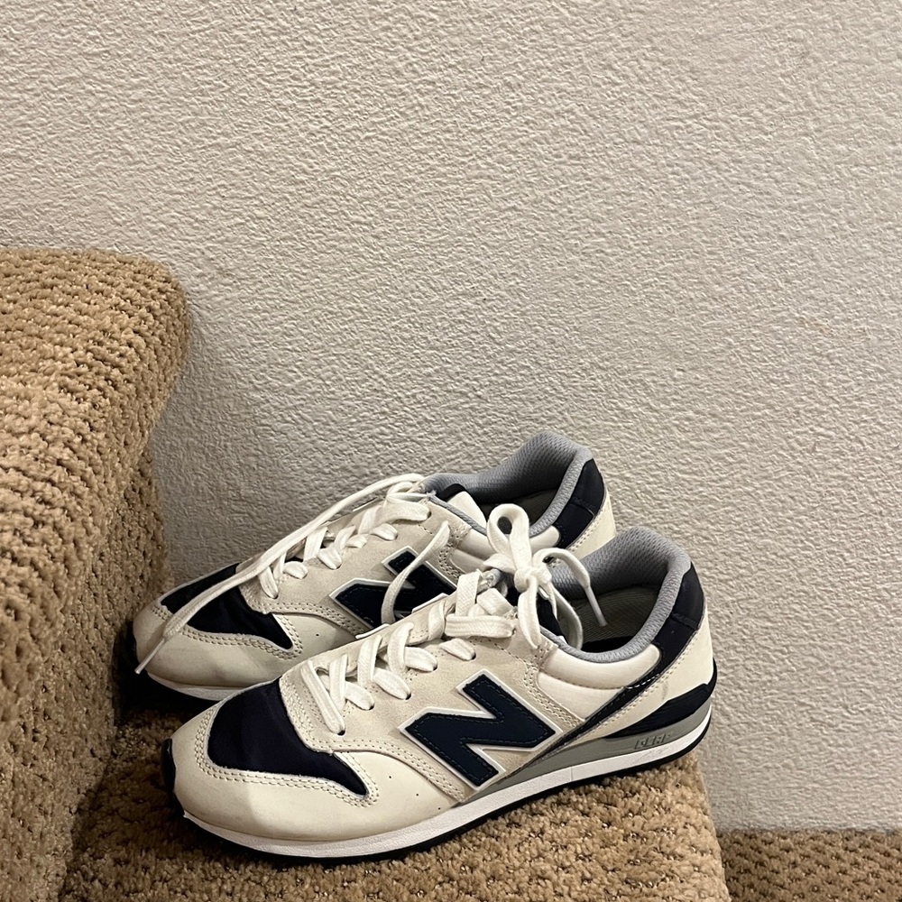 New Balance Women’s Cream and Navy Sneakers